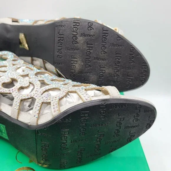 J. Renee Mcwayfalls Silver Dress Sandal High Heel Size 8.5 Shoes - Picture 8 of 10